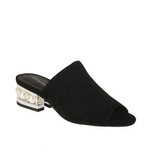 JEFFREY CAMPBELL PEARL STUDDED MULE SANDALS